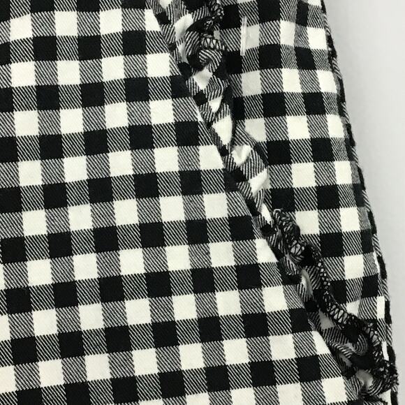 NEW ZARA Black White Gingham Check Plaid Mid Rise Ankle Crop Pant Pockets S - Picture 6 of 9